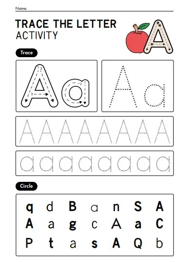  أوراق عمل الحروف الإنجليزية - من A إلى Z لتعليم الكتابة للأطفال