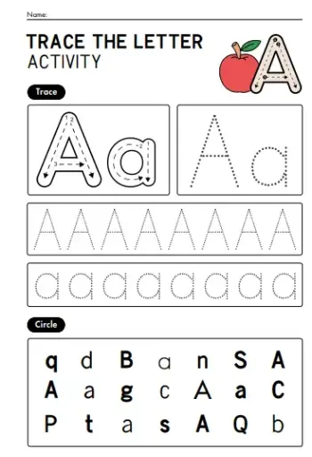  أوراق عمل الحروف الإنجليزية - من A إلى Z لتعليم الكتابة للأطفال